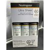 Image 2 : Neutrogena Ultra Sheer SPF 60 Body Mist Sunscreen, 3 x 141 g
