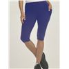 Image 3 : Women’s Bright Blue Medium Capri-Length Leggings with Side Pockets Size Medium