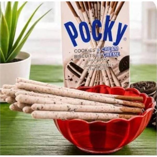Glico Pocky Cookies & Cream Biscuits Snack Pack - 10 PKGS