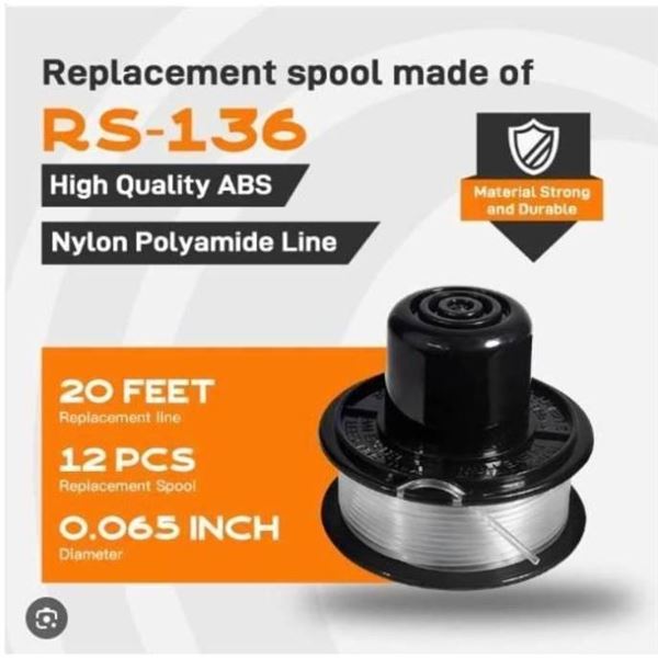 Black+Decker RS-136 Bump Feed Spool, 20 ft, 0.065 in