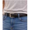Image 1 : Roots Leather Belt with Metal Buckle, Size 32-34, Black