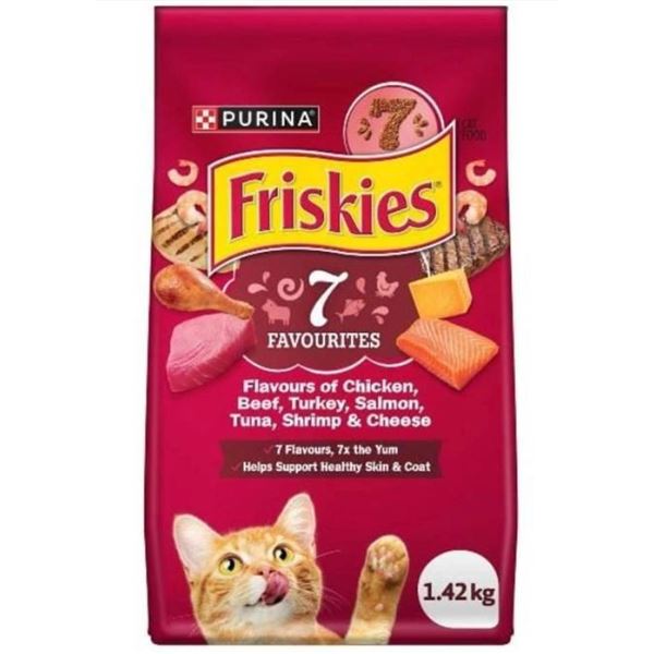 Purina Friskies 7 Favourites Dry Cat Food, 1.42 kg Bag