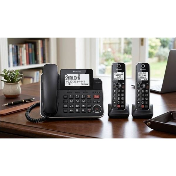 Panasonic KX-TGF872C Cordless Phone Set with Base and Two Handsets