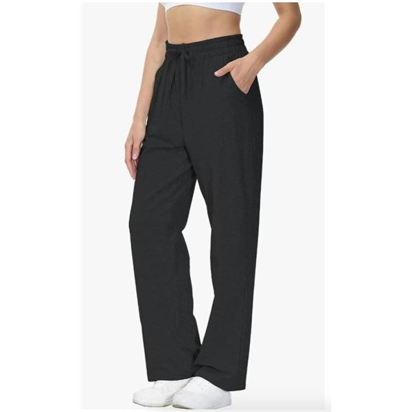 HMIYA Sweat Pants with Pockets, Black, XS