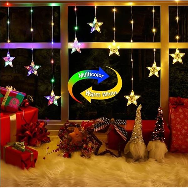 LED Star Window Lights, 76 LED, 9 Stars Decorative Lighting System