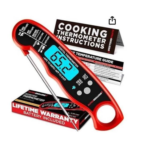 Alpha Grillers UM1342 Instant Read Thermometer With Backlit Display