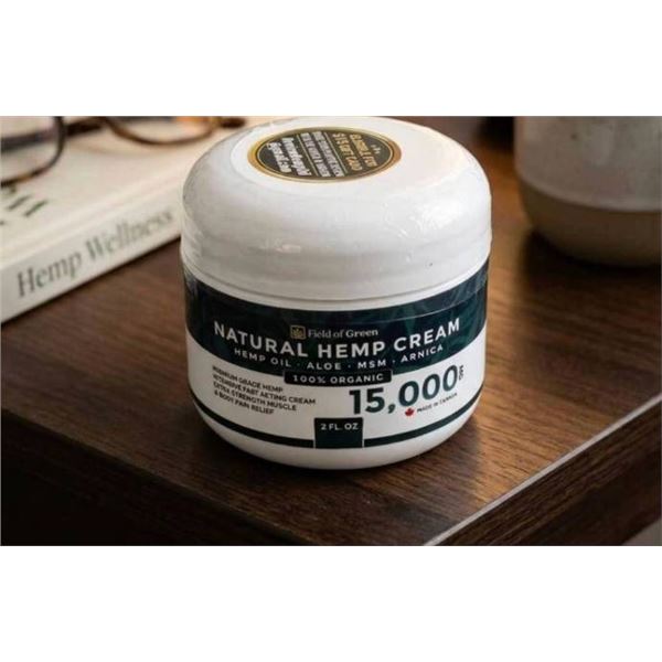 Field of Green 2 Fl. Oz. Natural Hemp Cream, 100 Percent Organic