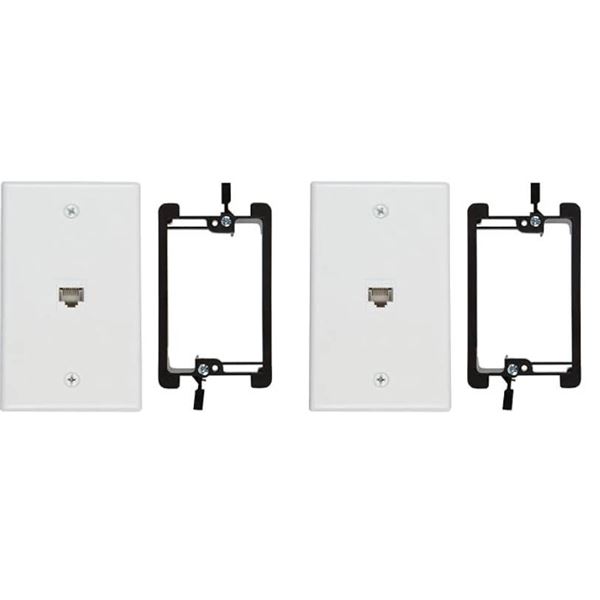 Buyer's Point 1 Port Cat6 Wall Plate with Bracket, 2 Pieces