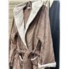 Image 4 : Hooded Bathrobe, Size Large Dark Rose With White Trim