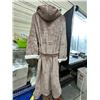 Image 5 : Hooded Bathrobe, Size Large Dark Rose With White Trim