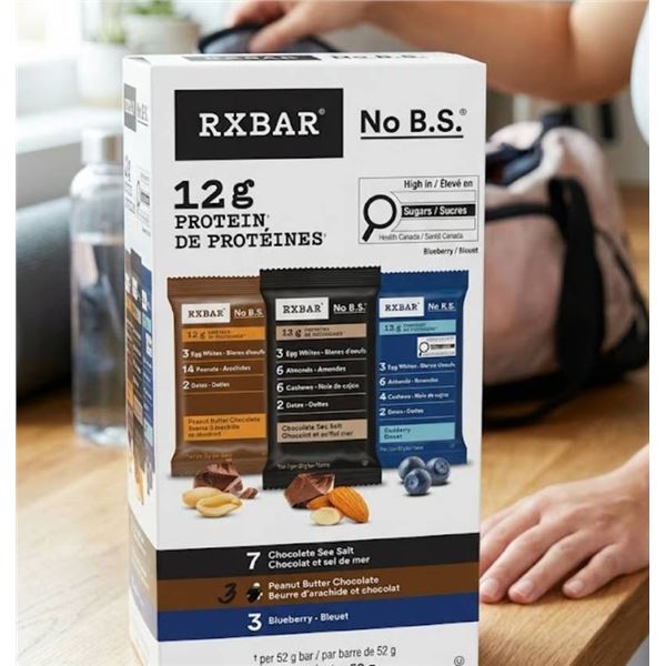 RXBAR 13-Piece Protein Bars Assortment - Chocolate, Peanut Butter Chocolate, Blueberry