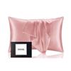 Image 1 : INSSL Silk Pillowcase, Mulberry Silk, Coral, 20 x 26 Inches