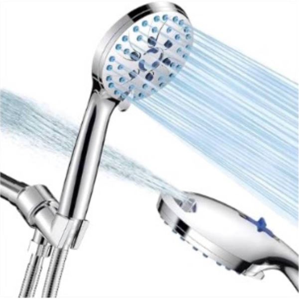 Handheld Shower Head With 7 Spray Modes and 1.8M Stainless Steel Hose, Chrome Finish