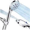 Image 1 : Handheld Shower Head With 7 Spray Modes and 1.8M Stainless Steel Hose, Chrome Finish