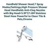 Image 3 : Handheld Shower Head With 7 Spray Modes and 1.8M Stainless Steel Hose, Chrome Finish