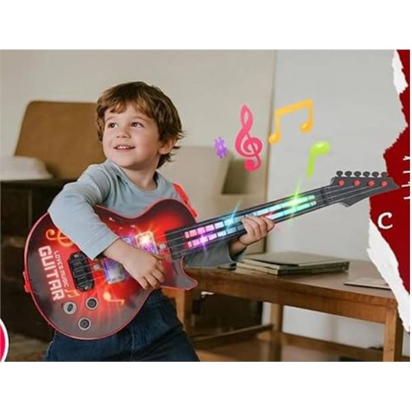 Children's 4-String Music Guitar With Flashing Lights and Sounds