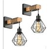 Image 1 : Lomoky Farmhouse Wall Sconce Light Fixtures with 5.58FT Cord, 2 Lights