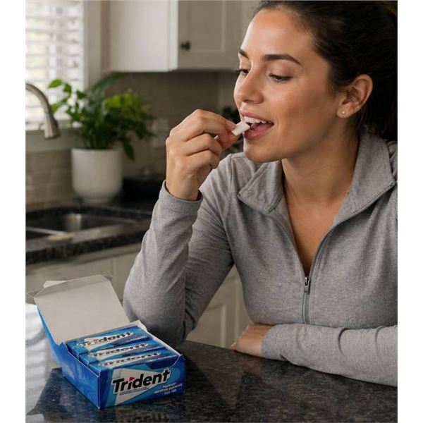 Trident Peppermint Gum, 12 Packs of 14 Pieces Each