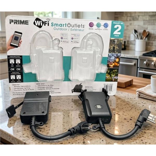 Prime WiFi Smart Outlets Outdoor Model WTWO2 Color Black