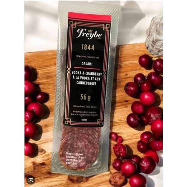 Freybe 1844 Vodka & Cranberry Salami, 56g, 24-Pack