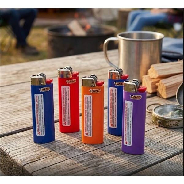BIC Multi-Color Full-Size Lighters Pack – 5 Count ** Colors May Vary**