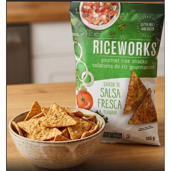 RiceWorks Salsa Fresca Flavor Gourmet Rice Snacks 155 g, Lot 21320C