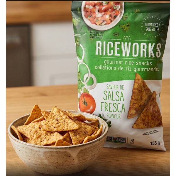 RiceWorks Salsa Fresca Flavor Gourmet Rice Snacks 155 g, Lot 21320C