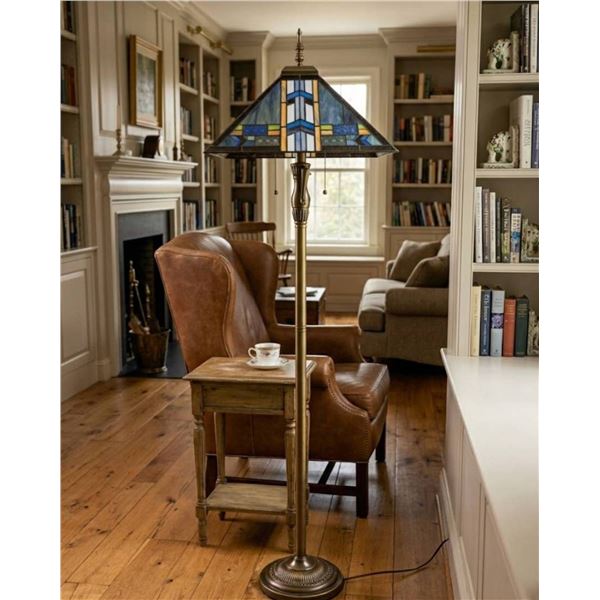 Stained Glass Pole Lamp in box
