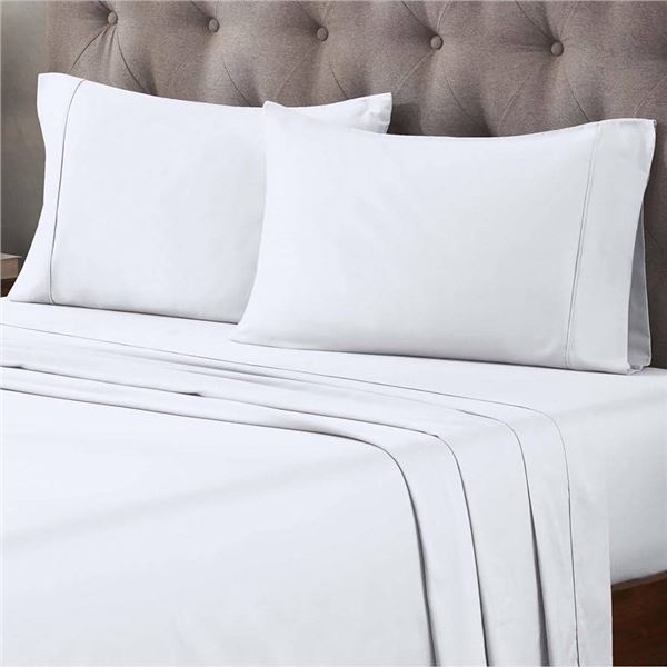 Comfy Bamboo World 9500 Series Queen 4-Piece Sheet Set - White
