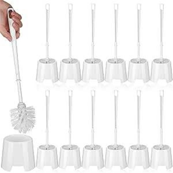 Amazon Basics White Toilet Brush Set, 12-Pack