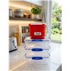 Image 1 : Sistema Food Storage Containers With Red Bowl And Blue Locking Lid Design