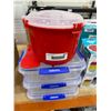Image 3 : Sistema Food Storage Containers With Red Bowl And Blue Locking Lid Design