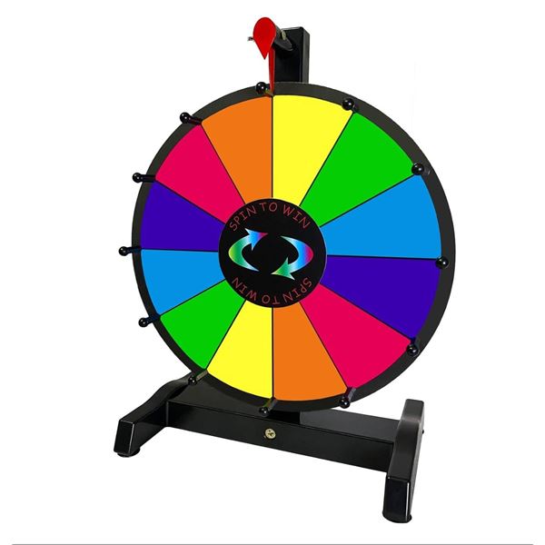 18in Spinning Prize Wheel, 14 Slots, Tabletop Design, X004G3URER