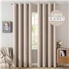 Image 1 : Beautyrest Black Grommet Top Blackout Curtain with Liner, 52 in x 90 in, 2 Panels