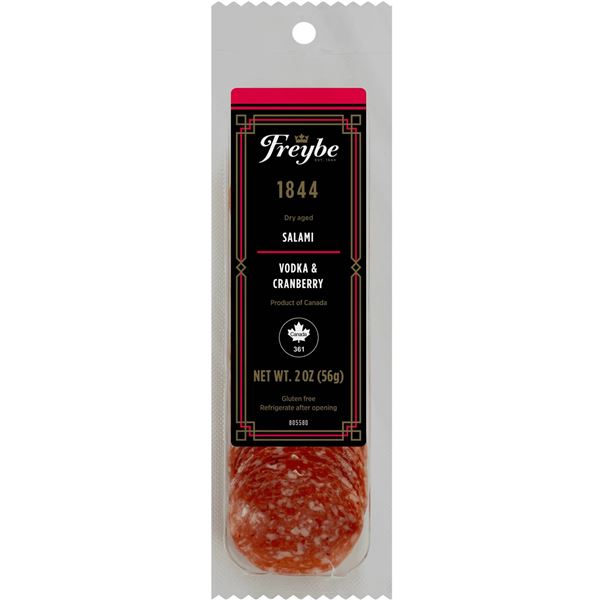 Freybe 1844 Vodka & Cranberry Salami 56g, Lot of 12
