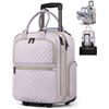 Image 1 : Rain Snoe Rolling Backpack with Quilted Design and Extendable Handle