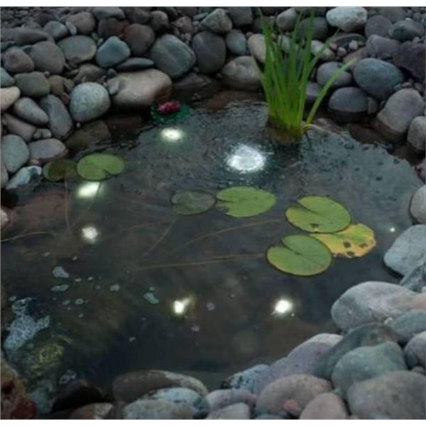 Smartpond Mini LED Lights, Low Voltage, 6 Units with Dusk to Dawn Sensor