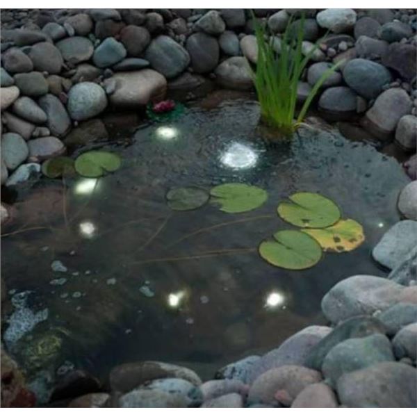Smartpond Mini LED Lights, Low Voltage, 6 Units with Dusk to Dawn Sensor