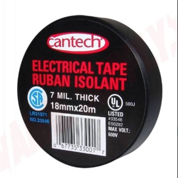 Rolls of No. Vinyl Electrical Tape, Black LOT of 24