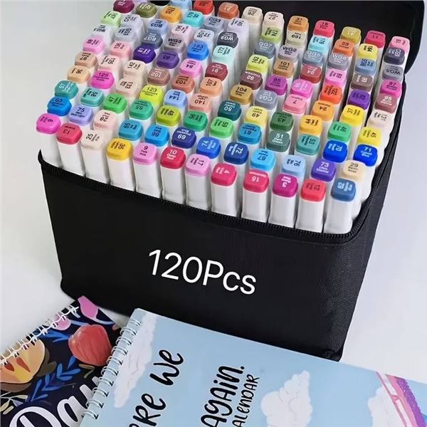 Flavery 120PCS Alcohol Markers Set With Carrying Case