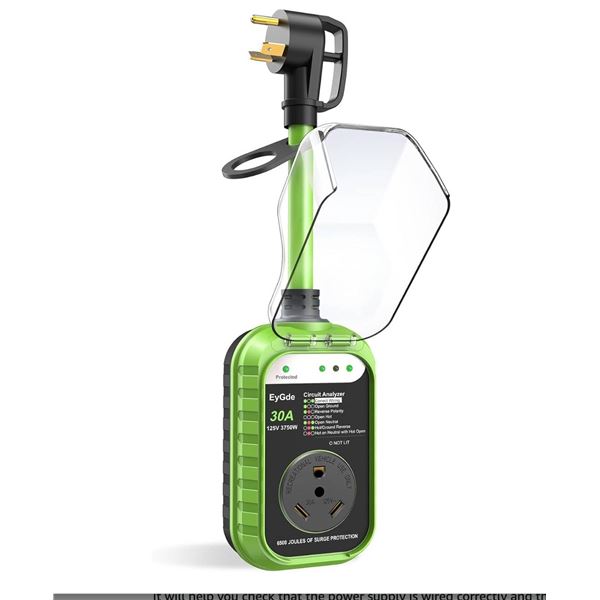 EyGde 30A 125V 3750W RV Surge Protector With 4500 Joules