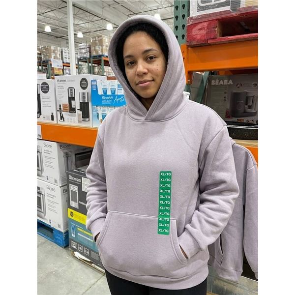 Gray Hooded Sweatshirt with Kangaroo Pocket - Size XL/16