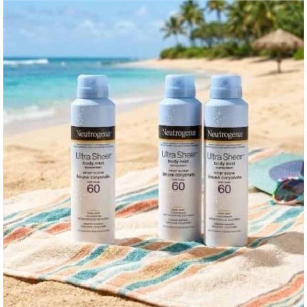 Neutrogena Ultra Sheer Body Mist Sunscreen SPF 60 Spray, 3x141g