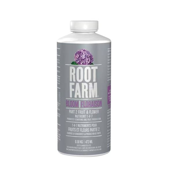12 x 473ml Root Farm Part 2 Fruit and Flower Nutrient 1-4-7, 473 mL Bottle