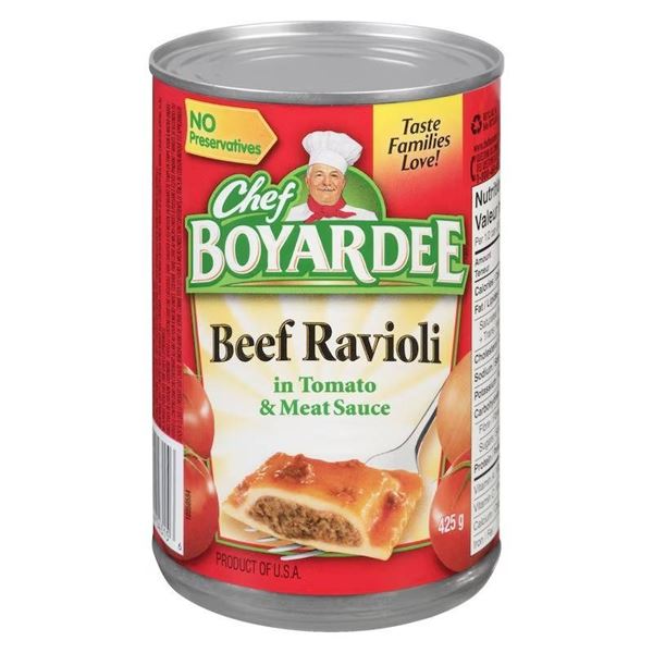 Lot of 2 - Chef Boyardee Beef Ravioli in Tomato & Meat Sauce 8 Cans x 425g