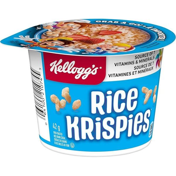 Kellogg's Rice Krispies 12 x 42g Cereal Cups (Lot 24 x 42g)