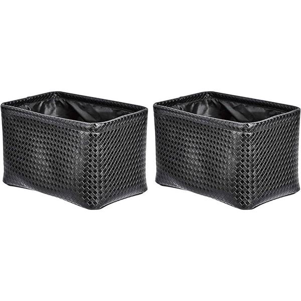 Amazon Basics Storage Bins, Metallic Black, 2-Baskets
