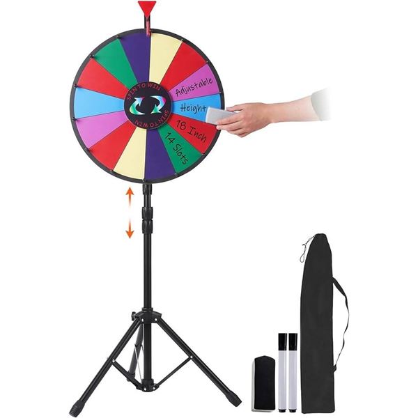 18in Spinning Prize Wheel, 14 Slots Tabletop Spin Game - Model K08206