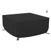 Image 1 : Amazon Basics Square Patio Fire Pit/Table Cover - Black, 44 x 44 x 22 in