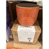 Image 2 : Stone & Beam Floral Embossed Planter in Arabesque Color, Small